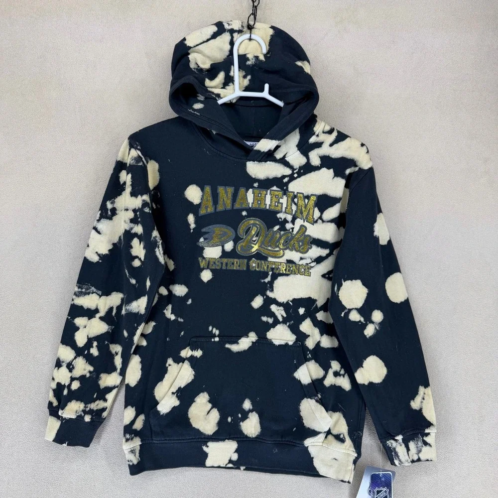 Youth Anaheim Ducks Western Conference Bleached Hoodie Size L 14 16‎ NHL